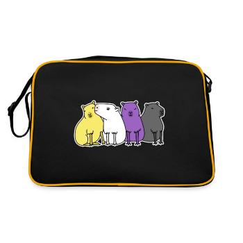 Nonbinary Flag Capybara Design for Proud Enbys - Retro Bag - black/gold - Back