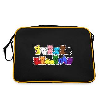 Pride Progress Flag Cat for Equality - Sac Retro - noir/or - Dos