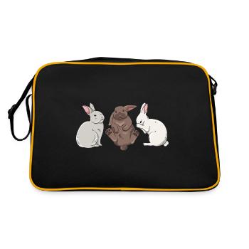 Cute rabbit design for bunny owners - Retro Bag - black/gold - Back
