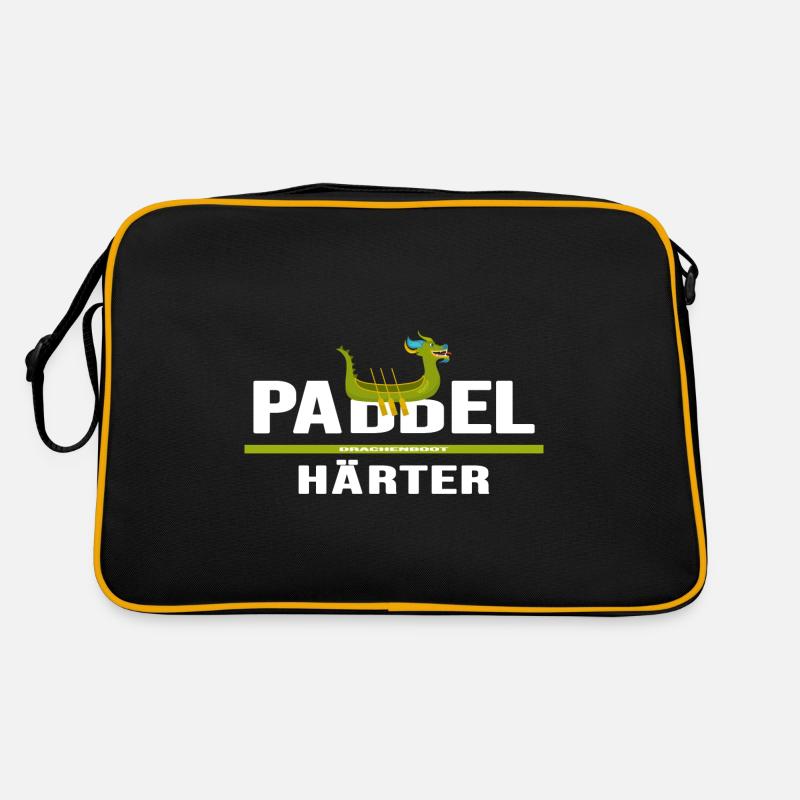 drachenboot chinesisches drachenboot-paddler - Retro Tasche - Schwarz/Gold