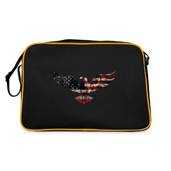 American Flag Eagle Silhouette American Heritage 3 - Retro Bag - black/gold - Back