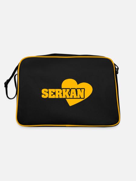 Gold Serkan - Retro Tasche - Schwarz/Gold - Hinten