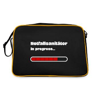 Notfallsanitäter Rettungsdienst Ausbildung Examen - Retro Tasche - Schwarz/Gold - Hinten