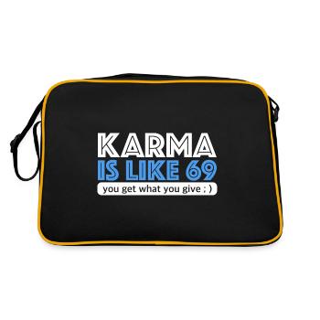 Karma is like 69, Les proverbes drôles, Été, Soleil - Sac Retro - noir/or - Dos