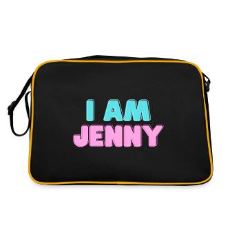 Ich bin Jennifer Jenny Name Geschenke - Retro Tasche - Schwarz/Gold - Hinten