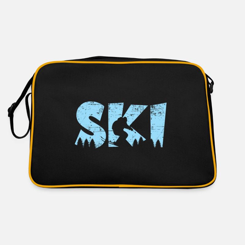 Skier Blue Vacances de ski Sac Retro