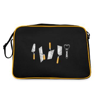 maçon artisans brique mortier mason truelle - Sac Retro - noir/or - Dos