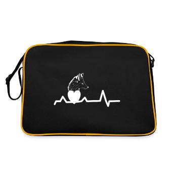Foxes Fox Animals Fox - Retro Bag - black/gold - Back