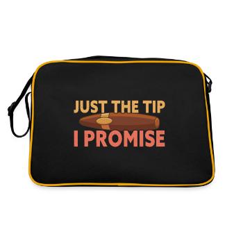 Just The Tip Funny Cigar Smoker Cigar Smoking - Retro Tasche - Schwarz/Gold - Hinten