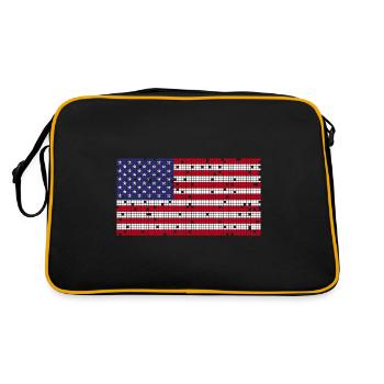 8Bit Retro 4. Juli USA - Retro Tasche - Schwarz/Gold - Hinten