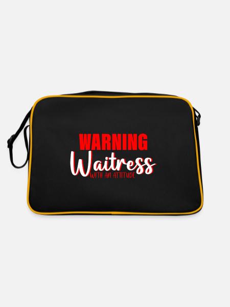 Warning Waitress With An Attitude 3 - Retro Bag - black/gold - Back