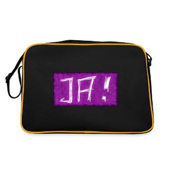 Ja ich will heiraten - Retro Tasche - Schwarz/Gold - Hinten