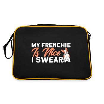 Frenchie Bulldog French Bulldog Gift - Retro Bag - black/gold - Back