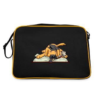 Dog Student Study University University Learn Book - Retro Bag - black/gold - Back
