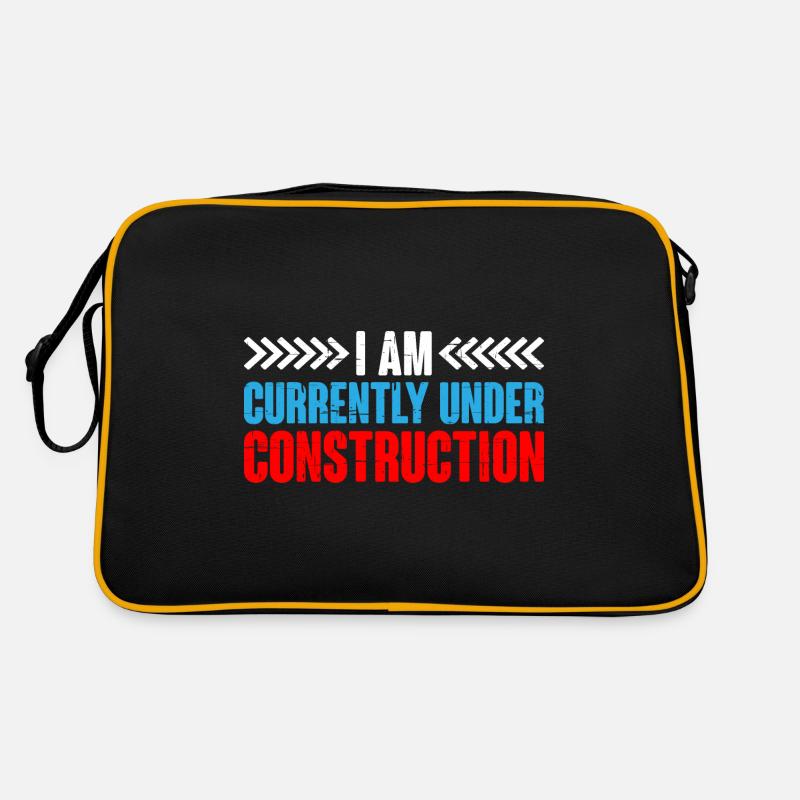 Je suis actuellement en construction 10 - Sac Retro - noir/or