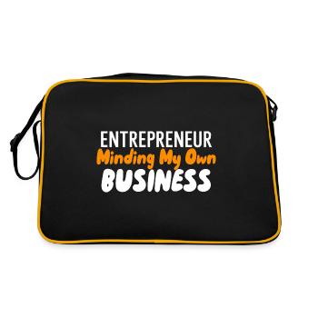 Ich kümmere mich um mein eigenes Geschäft - Retro Tasche - Schwarz/Gold - Hinten