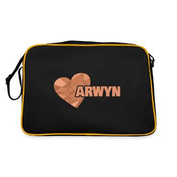 First name Arwyn - Retro Bag - black/gold - Back