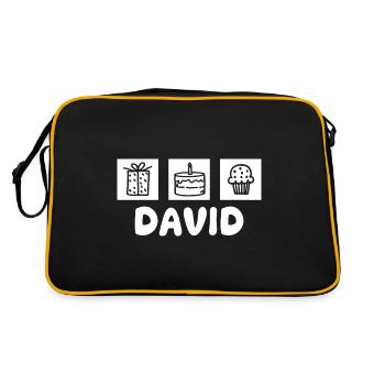David - Retro Bag - black/gold - Back