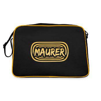 Gift for bricklayer - Retro Bag - black/gold - Back