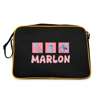 Pacifier Marlon - Retro Bag - black/gold - Back