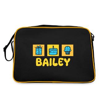Prénom Bailey - Sac Retro - noir/or - Dos