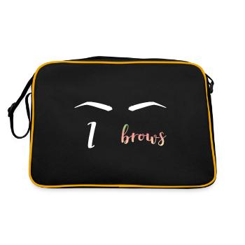 Microblading Artist I Augenbrauen Makeup Kosmetike - Retro Tasche - Schwarz/Gold - Hinten