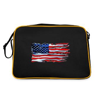 Amerikanische Flagge zerrissen Comic Art - Retro Tasche - Schwarz/Gold - Hinten
