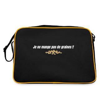 Je ne mange pas de graines !! - Sac Retro - noir/or - Dos