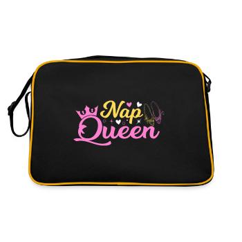 Sieste Reine Drôle de sieste Dormir - Sac Retro - noir/or - Dos