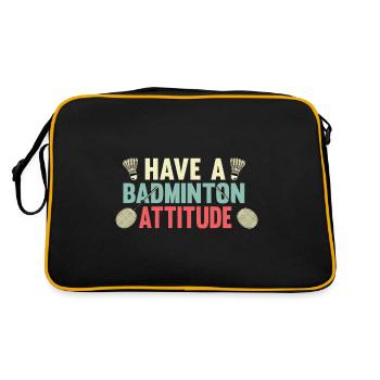 Badminton Posture Sports Trainer Gift - Retro Bag - black/gold - Back