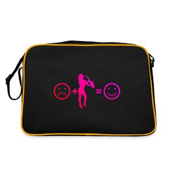 Saxophone Femme Saxophone Saxophone Saxophone Hommes Saxophone - Sac Retro - noir/or - Dos