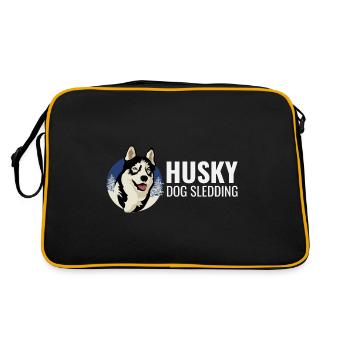 Husky Sledding Sled Dog Racing Alaskan Racers - Retro Bag - black/gold - Back