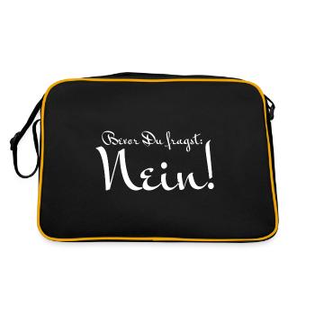 Bevor Du fragst: NEIN! - Retro Tasche - Schwarz/Gold - Hinten