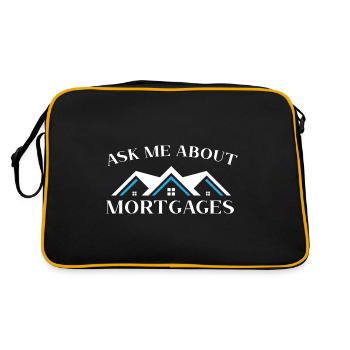 Ask me about mortgages house real estate mak - Retro Bag - black/gold - Back