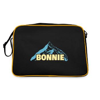 Bonnie als Frauenname - Retro Tasche - Schwarz/Gold - Hinten