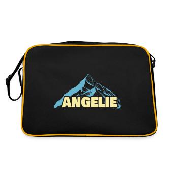 Frauenname Angelie - Retro Tasche - Schwarz/Gold - Hinten