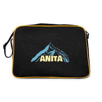 Anita als Frauenname - Retro Tasche - Schwarz/Gold - Hinten