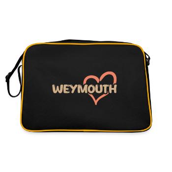 Geschenk für Weymouth - Retro Tasche - Schwarz/Gold - Hinten