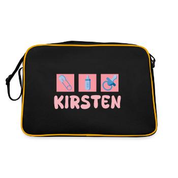 Schnuller Kirsten - Retro Tasche - Schwarz/Gold - Hinten