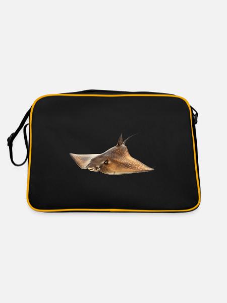 Stachelrochen - Retro Tasche - Schwarz/Gold - Hinten