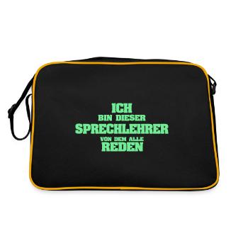 Professeur d’élocution en tant que profession - Sac Retro - noir/or - Dos