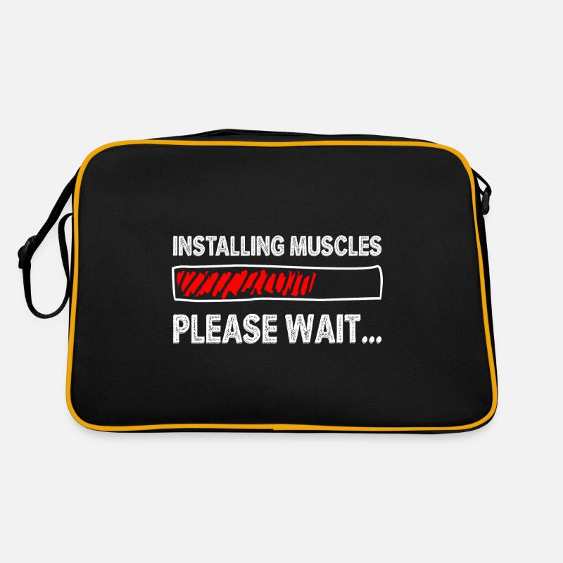 Bitte warten Retro Tasche