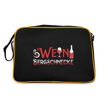 Wein Bergschnecke Weinkenner Wein Spruch - Retro Tasche - Schwarz/Gold - Hinten