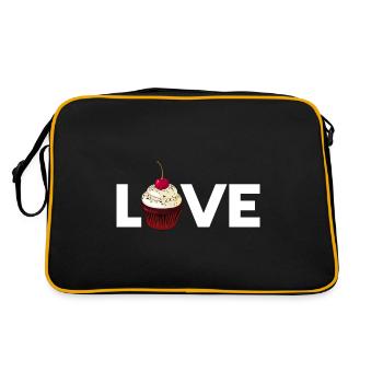 Cake Love Baker Pastry Cupcake Quote - Retro Bag - black/gold - Back