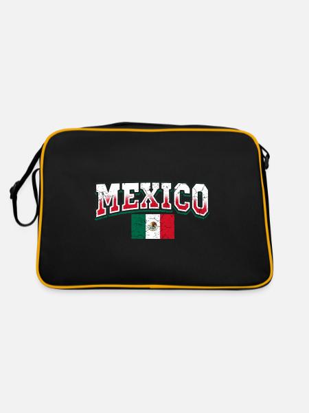 Mexiko - Retro Tasche - Schwarz/Gold - Hinten