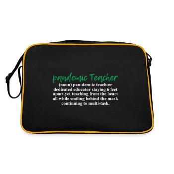 Online-Lehrer - Retro Tasche - Schwarz/Gold - Hinten