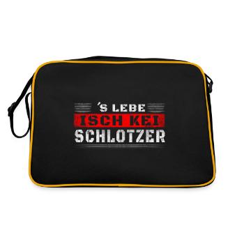 Slebe isch kei Schlotzer - Retro Tasche - Schwarz/Gold - Hinten