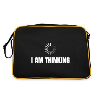 Ich denke nach - Retro Tasche - Schwarz/Gold - Hinten