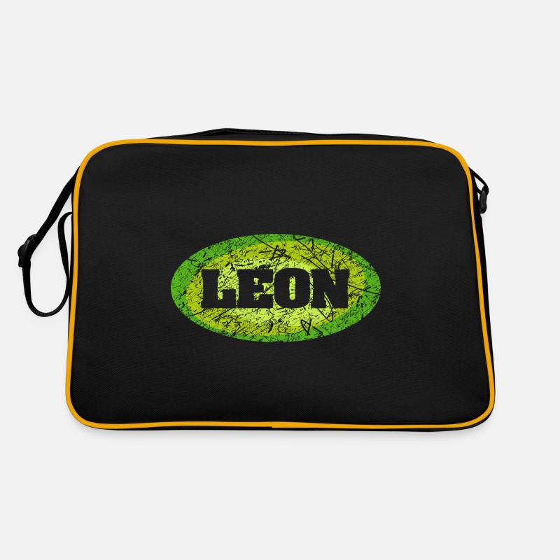 Leon - Retro Tasche - Schwarz/Gold