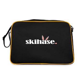 skihase hüttengaudi alpin ski skihaserl - Retro Tasche - Schwarz/Gold - Hinten